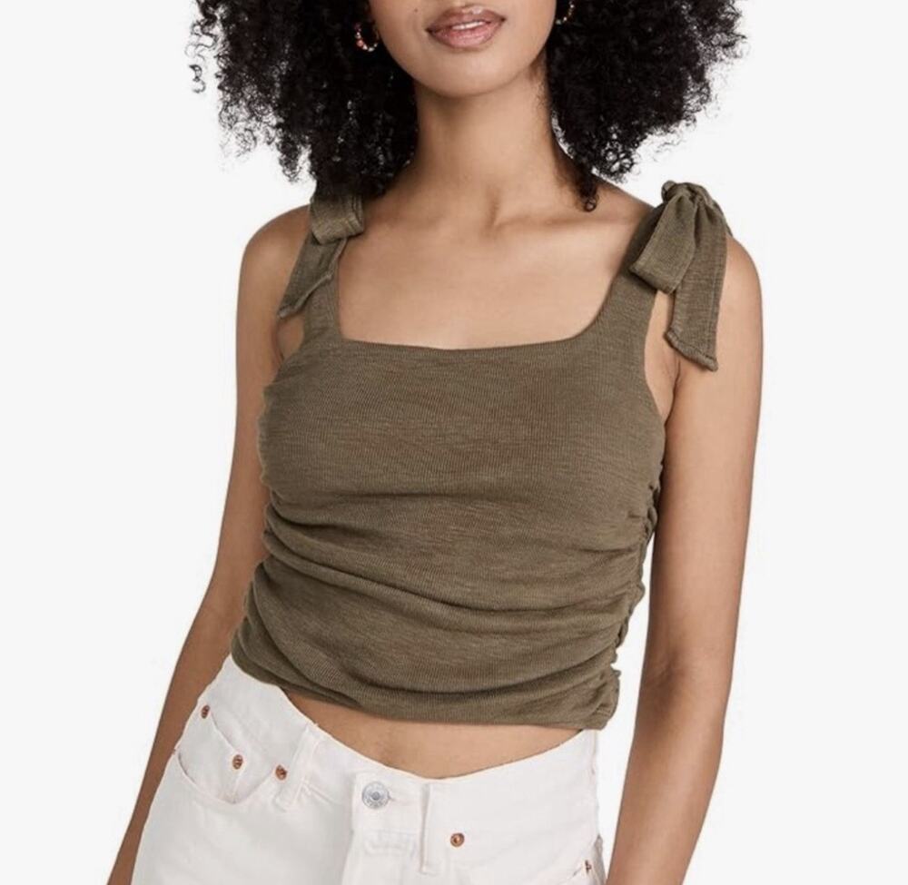 Free People Womens XS Boulevard Crop Top Oregano Green Ethereal Edgy Festival